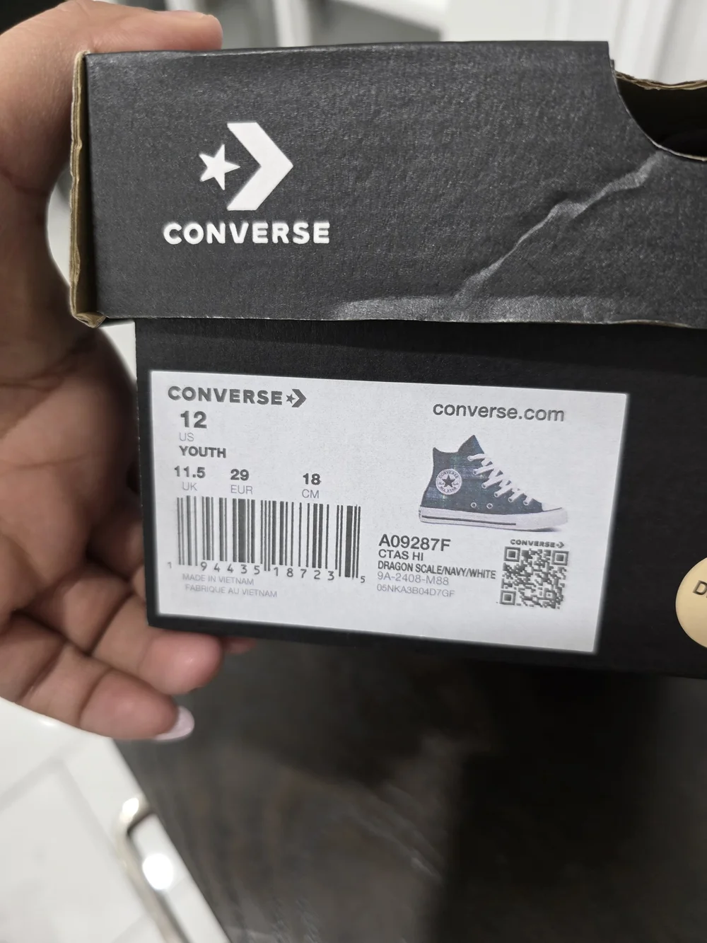 Converse All Star Navy Green Plaid High Top Sneakers